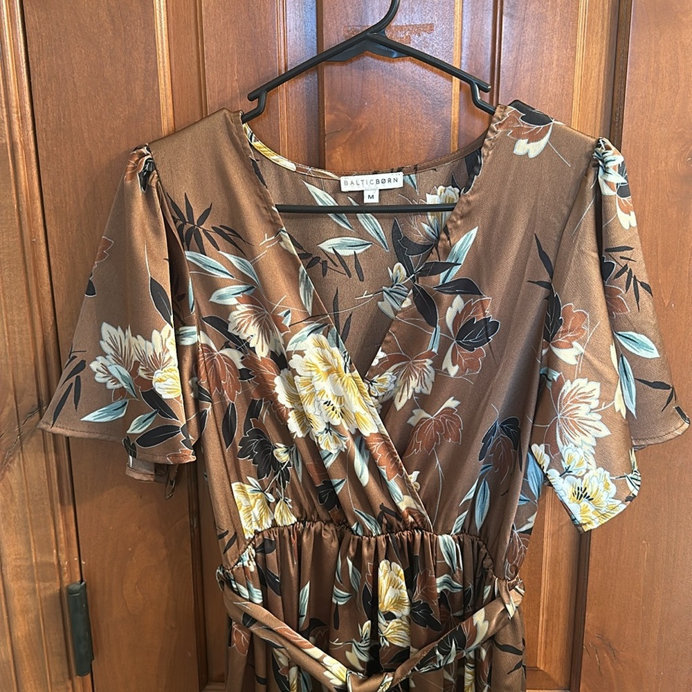 Baltic Born Brown Floral Wrap Dress